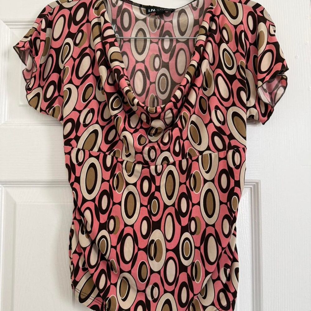 American-vintage Women's Pink and Brown Blouse